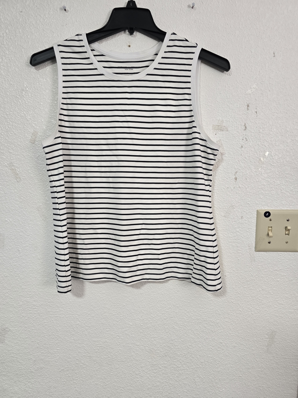 Christian Siriano Black and White Striped Sleeveless Tank